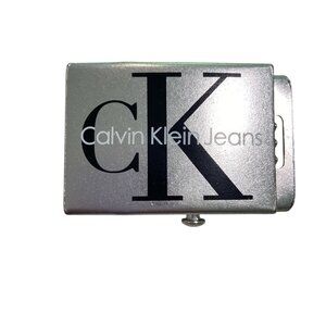 Calvin Klein Jeans Silver Belt Buckle Replacement With CK Logo Metal Design Dura